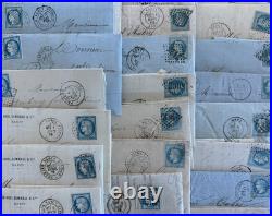 Lot de 90 lettres avec N°29 et N°60 cachets variés