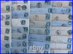Lot de 90 lettres avec N°29 et N°60 cachets variés
