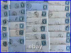 Lot de 90 lettres avec N°29 et N°60 cachets variés