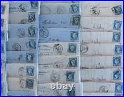 Lot de 90 lettres avec N°29 et N°60 cachets variés