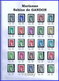 Lot de timbres français neufs séries complètes 15 sans phosphores