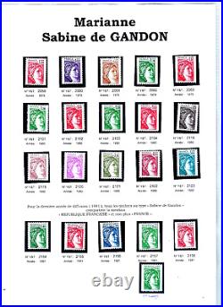 Lot de timbres français neufs séries complètes 15 sans phosphores