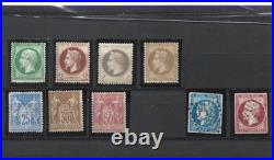 Lot timbres France neufs et oblitérés Cérès, Napoléon, Sage Signés