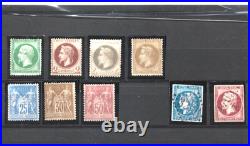 Lot timbres France neufs et oblitérés Cérès, Napoléon, Sage Signés