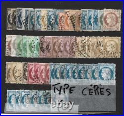 Lot timbres France oblitérés Cérès