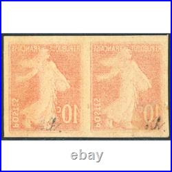 NON DENTELÉS PAIRE DE TIMBRES N°135e TIMBRES NEUFS SIGNÉ CHEZ EXPERT JF BRUN