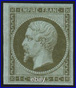 N°11, Napoléon non-dentelé, 1c olive, neuf infime trace de ch. SUPERBE N°11, Napoléon non-dentelé, 1c olive, neuf infime trace de ch. SUPERBE
