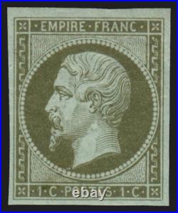 N°11, Napoléon non-dentelé, 1c olive, neuf sans charnière TB
