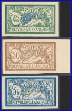 N° 120a + 143b + 123b Superbe Trio de Mersons Non Dentelés /TB Cert. Brun