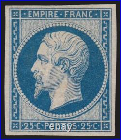 N°15c, Napoléon 25c bleu, réimpression de 1862, neuf Certificat TB