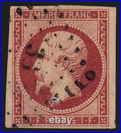 N°18, 1fr carmin, oblitéré losange petits chiffres BEAU