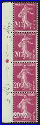 N°190e, variété Types III et V se tenant verticalement, neufs TB