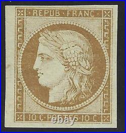 N° 1a Cérès 10 c. Bistre brun neuf sans gomme TB signé et avec
