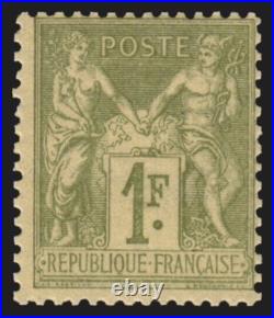 N°82, Sage 1fr. Olive-clair, Type II, neuf sans charnière TB N°82, Sage 1fr. Olive-clair, Type II, neuf sans charnière TB