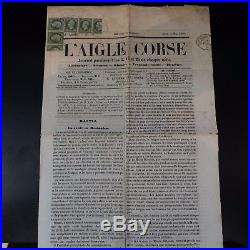 Napoléon N°19 Sur Journal Entier L'aigle Corse 5 Mai 1869 Genes Italie