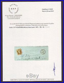 Napoleon Présidence n°9 sur pli pour Paris, signé Roumet + certificat, TTB