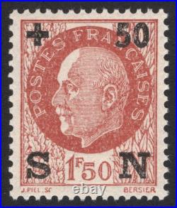 No. 552d Secours National surcharge noir sur 1f50 BRUN /SUP Cert. Brun R+