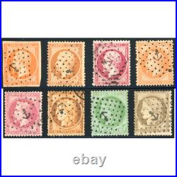 Oblitérations Ancre Sur Timbres Cérès Et Napoléons, Timbres Classiques Obl