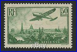 Poste Aerienne 50f Vert N°14 Neuf Gomme D'origine Sans Charniere Cert. Scheller