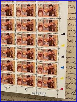 Planche encadrée de 50 timbres à 2,80 Hommage à L. Mourguet créateur de Guignol