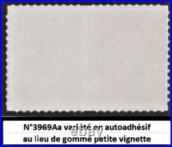 RARE VARIETE N°3969Aa ADHESIF LAMOUCHE 0,86 AVEC LE LOGO DE LA POSTE CERES