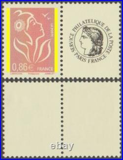 RARE VARIETE N°3969Aa ADHESIF LAMOUCHE 0,86 AVEC LE LOGO DE LA POSTE CERES