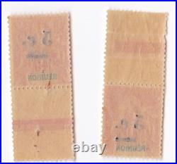 Réunion 2 timbres n°52, surcharge 5 /40 Cts, neufs avec gomme sans charnière Réunion 2 timbres n°52, surcharge 5 /40 Cts, neufs avec gomme sans charnière