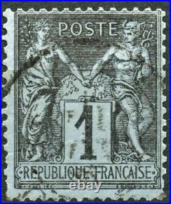 Sage T. II N° 84 Noir Sur Bleu De Prusse Cad B Tres Leger ¨pli Signe