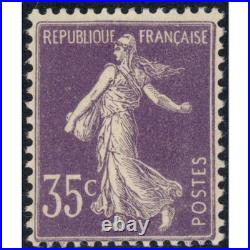 Semeuse Fond Plein N°136 Timbre Neuf De France Signé Jf Brun Année 1906