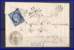 TIMBRE FRANCE N°4 CURSIVE 53 Demanges aux eaux SIGNE ROUMET SUP