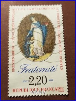 TIMBRE R. F NEUF BICENTENAIRE REVOLUTION FRANCAISE MODEL LIBERTé 2 cadeaux