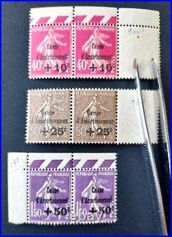 ++TOP LOT 3 PAIRES TIMBRES CAISSE AMORT. FRANCE EXTRA NEUFS -sorties d'ALBUM++