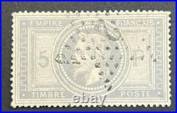 Timbre Classique 33 5Fr Napoléon gris obl étoile 2 rue Saint Lazare, signe Calve