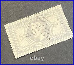 Timbre Classique 33 5Fr Napoléon gris obl étoile 2 rue Saint Lazare, signe Calve
