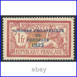 Timbre De France N°182 Neuf Surchargé Congrès De Bordeaux 1923 Signé Brun