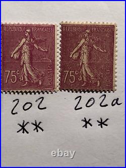 Timbre FRANCE SEMEUSE N° 202a TYPE II NEUF SANS CHARNIERE