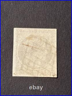 Timbre France Cérès no 1a, obl. Grille, bistre brun cote 450