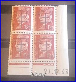 Timbre France Libération Coin date Paris Signé Cote 425 Ref 293