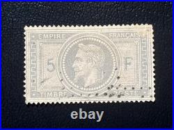 Timbre France Napoléon no 33, 5 F, Obl. Signé Calves côté 1300