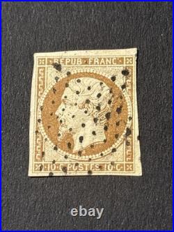 Timbre France, Napoléon no 9d, bistre brun foncé, obl. Étoile