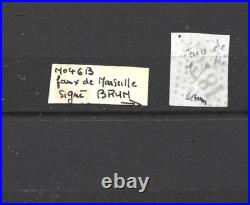 Timbre France Oblitéré Cérès n ° 46B signé Brun (faux de Marseille)