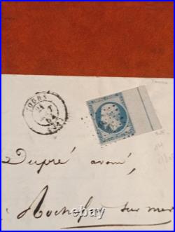Timbre France Yt 14 Ligne D'encadrement Sur Lettre Ref609