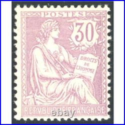 Timbre Mouchon N°128 Timbre Neuf De France Signé Jf Brun Année 1902 Cote 1050