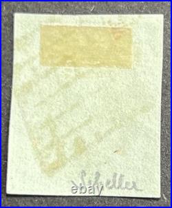 Timbre classique 2 Cérès 15c vert obl grille, cote 1100 signé Scheller