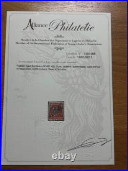 Timbre classique N°48f Ocre. (rare) signé Calves avec certificat. Côte 2600 euros