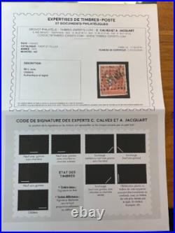 Timbre classique N°48f Ocre. (rare) signé Calves avec certificat. Côte 2600 euros