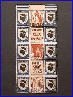 Timbres France 1946 bloc 5 bandes yt 755 Corse publicité Provins neuf XX