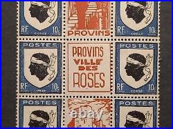 Timbres France 1946 bloc 5 bandes yt 755 Corse publicité Provins neuf XX