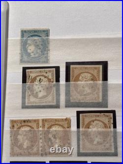 Timbres France Cérès Napoléon, Collection Types, Multiples, typo, C. Rouge, etc