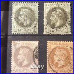 Timbres France Empire Lauré, multiples et nuances, cote totale env. 700